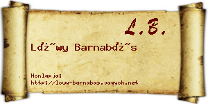 Lőwy Barnabás névjegykártya